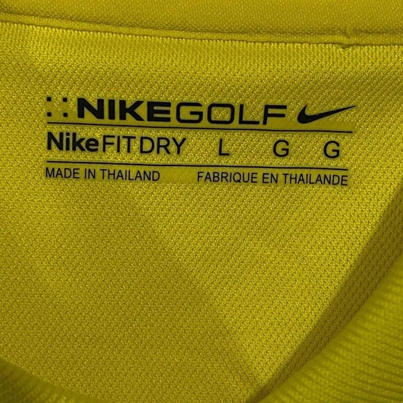 Nike Polo Shirt Short Sleeve Yellow Lightweight Mens Large - Picture 2 of 5
